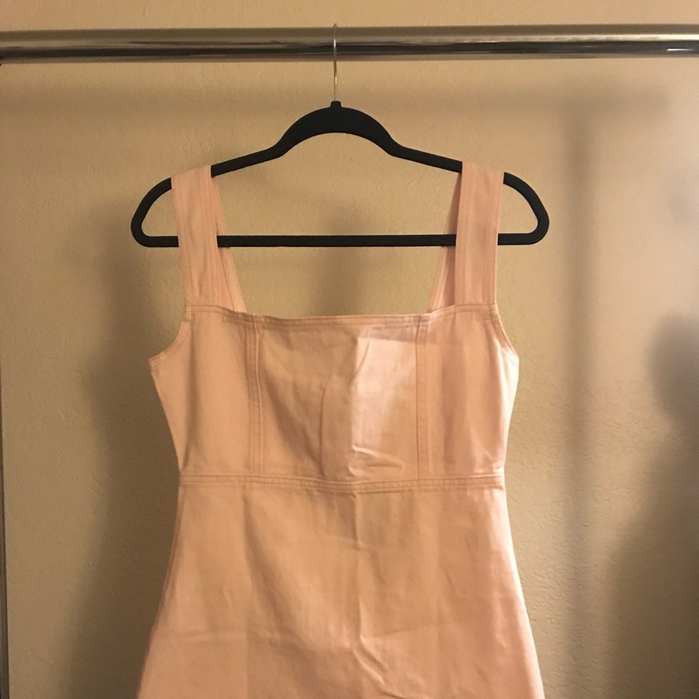 Pink denim mini dress